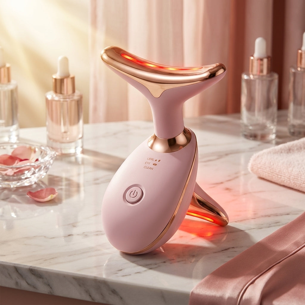 7-in-1 LED face and neck massager for at-home skincare