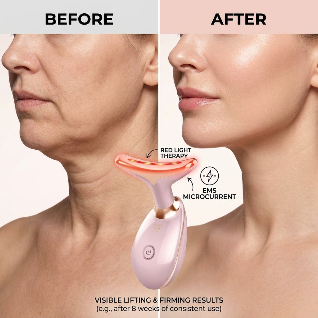 7-in-1 LED face and neck massager for at-home skincare
