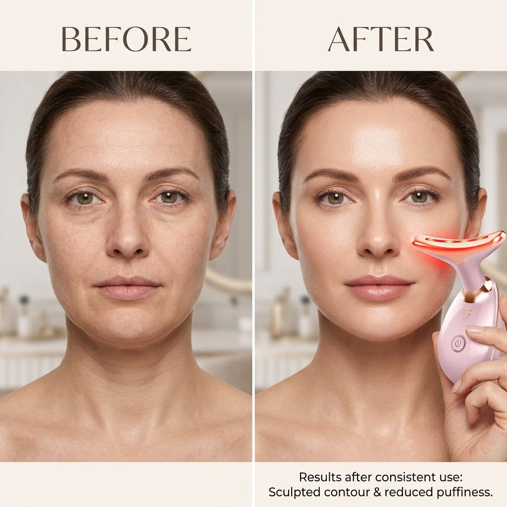 7-in-1 LED face and neck massager for at-home skincare
