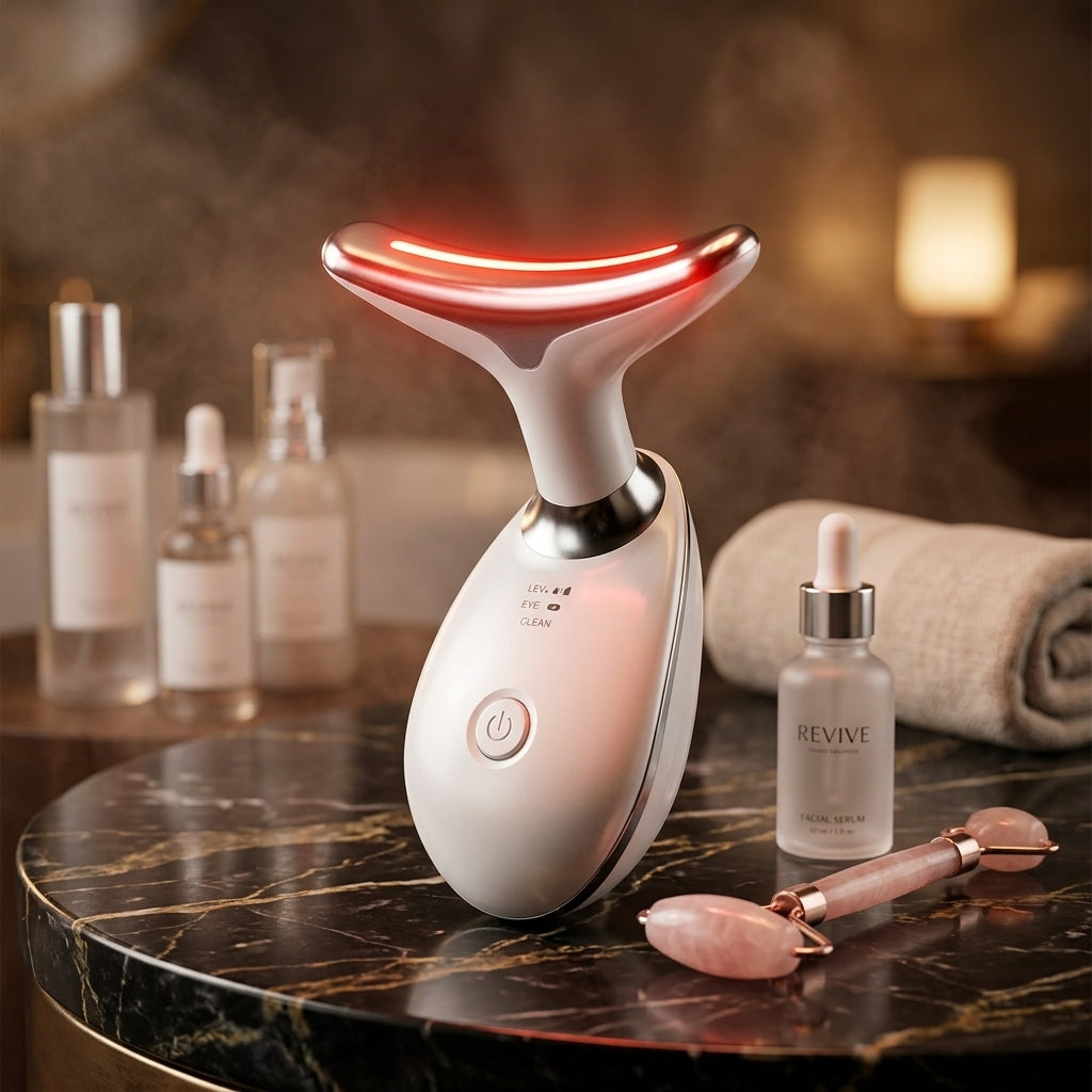 7-in-1 LED face and neck massager for at-home skincare
