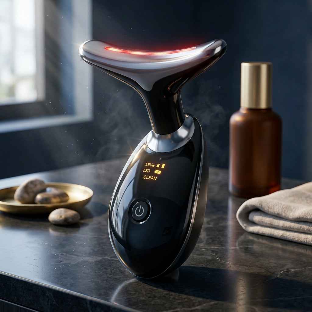 7-in-1 LED face and neck massager for at-home skincare

