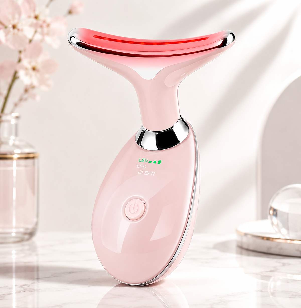 7-in-1 LED face and neck massager for at-home skincare
