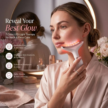 7-Color LED Face & Neck Massager – Glow, Lift & Firm Naturally