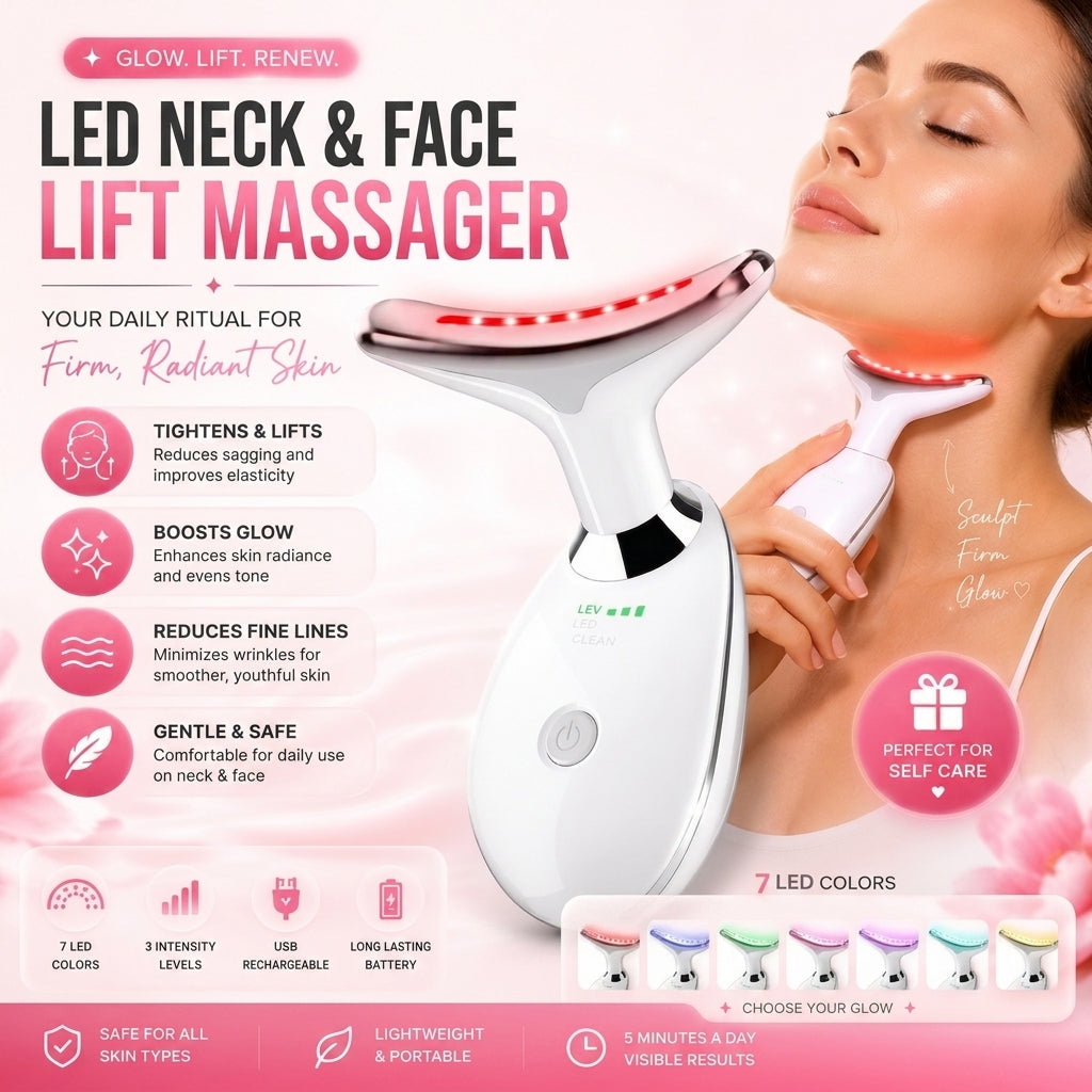 7-Color LED Face & Neck Massager – Glow, Lift & Firm Naturally