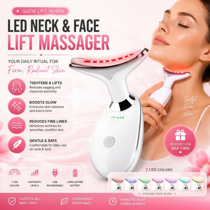 7-Color LED Face & Neck Massager – Glow, Lift & Firm Naturally