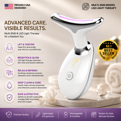 7-Color LED Face & Neck Massager – Glow, Lift & Firm Naturally